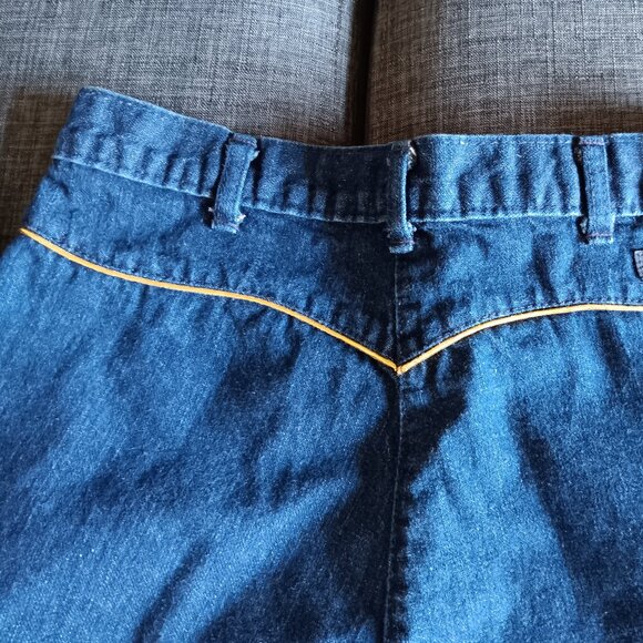 Rare Vintage Dark Blue Denim Fancy Ass Jeans Gold Trim Piping 100% Cotton - Picture 6 of 12